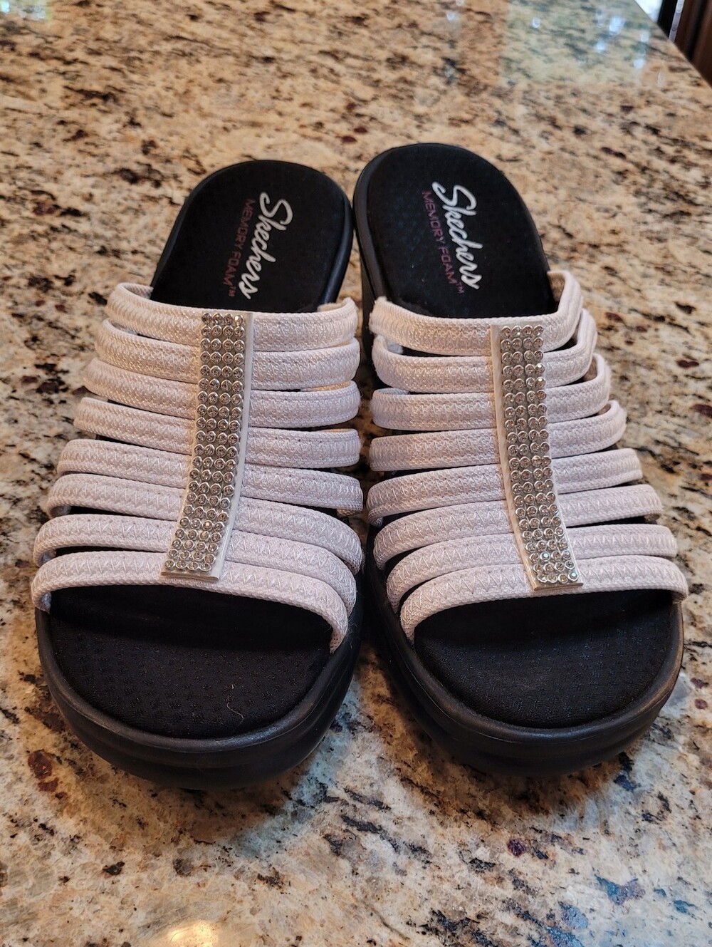 EUC | Skechers Cali Rumblers Hotshot Wedge Slide Sandals